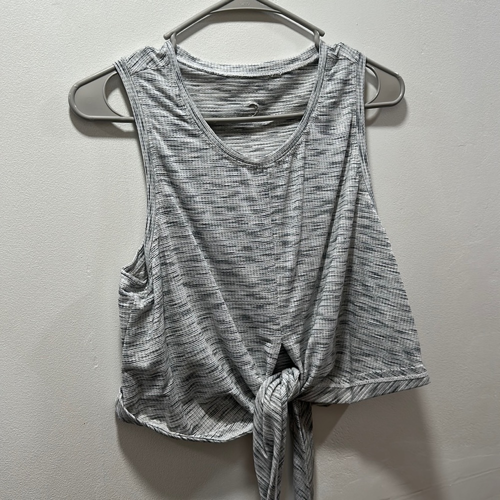 Zyia Tie Tank Heather Light Grey